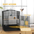 Load image into Gallery viewer, Bird Cage with Perches, Food Bowls, Swing, Parrot Cage for Budgie, Parakeet, Small Bird, 46.5 x 36 x 59cm, Black