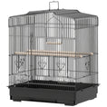 Load image into Gallery viewer, Bird Cage with Perches, Food Bowls, Swing, Parrot Cage for Budgie, Parakeet, Small Bird, 46.5 x 36 x 59cm, Black