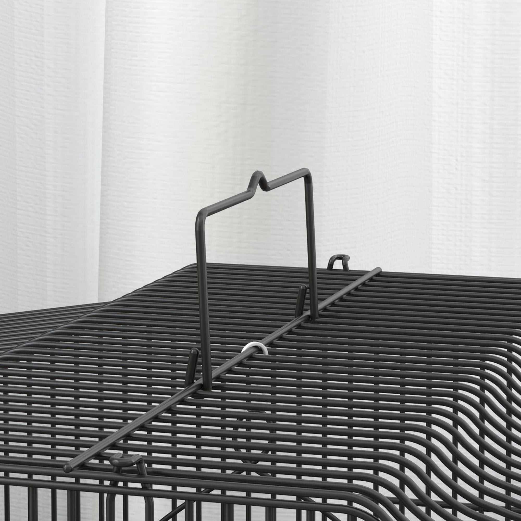 Bird Cage with Perches, Food Bowls, Swing, Parrot Cage for Budgie, Parakeet, Small Bird, 46.5 x 36 x 59cm, Black