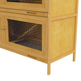 Load image into Gallery viewer, Rabbit Hutch Guinea Pig Hutch Double Decker Pet Cage with Openable Roof, Divider, Ramp for Outdoor 97 x 44 x 91cm, Yellow