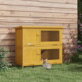 Load image into Gallery viewer, Wooden Bunny Rabbit Hutch, Small Animal Habitat with Ramp, Removable Tray & Weatherproof Roof, for Rabbits, Chickens, Ducks, Indoor/Outdoor, Yellow