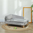 Load image into Gallery viewer, PawHut Dog Sofa Bed, Elevated Pet Sofa with Foam Cushion, Soft Pillow, Removable & Washable Covers, with Non-Slip Foot Pads, Cat Couch for Medium Dogs, Light Gray