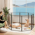 Load image into Gallery viewer, Dog Pen, 8 Panel Puppy Pen, Steel Dog Playpen, for Large Breeds, 100cm Tall, Black