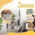 Load image into Gallery viewer, PawHut Pet Gate Indoor with Cat Door, 30"-41" Dog Gate, Extra Wide Walk Through Puppy Gate, 3-Inch and 5.5-Inch Extension Kits, Pressure or Hardware Mounted for Stairway, Doorway, Hallway, 30" High