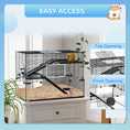Load image into Gallery viewer, 3 Tiers Hamster Cage, Gerbil Cage with Deep Glass Bottom, Non-Slip Ramps, Platforms, Hut, Exercise Wheels, Water Bottle, Dish, for Syrian Hamster, Dwarf Hamster, 78.5 x 48.5 x 57cm
