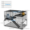 Load image into Gallery viewer, Hamster Cage, Gerbil Cage with Glass Basin, Ramps, Platforms, Hut, Exercise Wheel, Water Bottle, Dish, for Syrian and Dwarf Hamsters, 31" x 19" x 21.5"