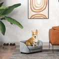 Load image into Gallery viewer, Dog Sofa Pet Couch Dog Bed with Soft Cushion, Removable Washable Cover, Velvet Touch, for Small to Medium Sized Dogs, Grey