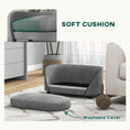 Load image into Gallery viewer, Dog Sofa Pet Couch Dog Bed with Soft Cushion, Removable Washable Cover, Velvet Touch, for Small to Medium Sized Dogs, Grey
