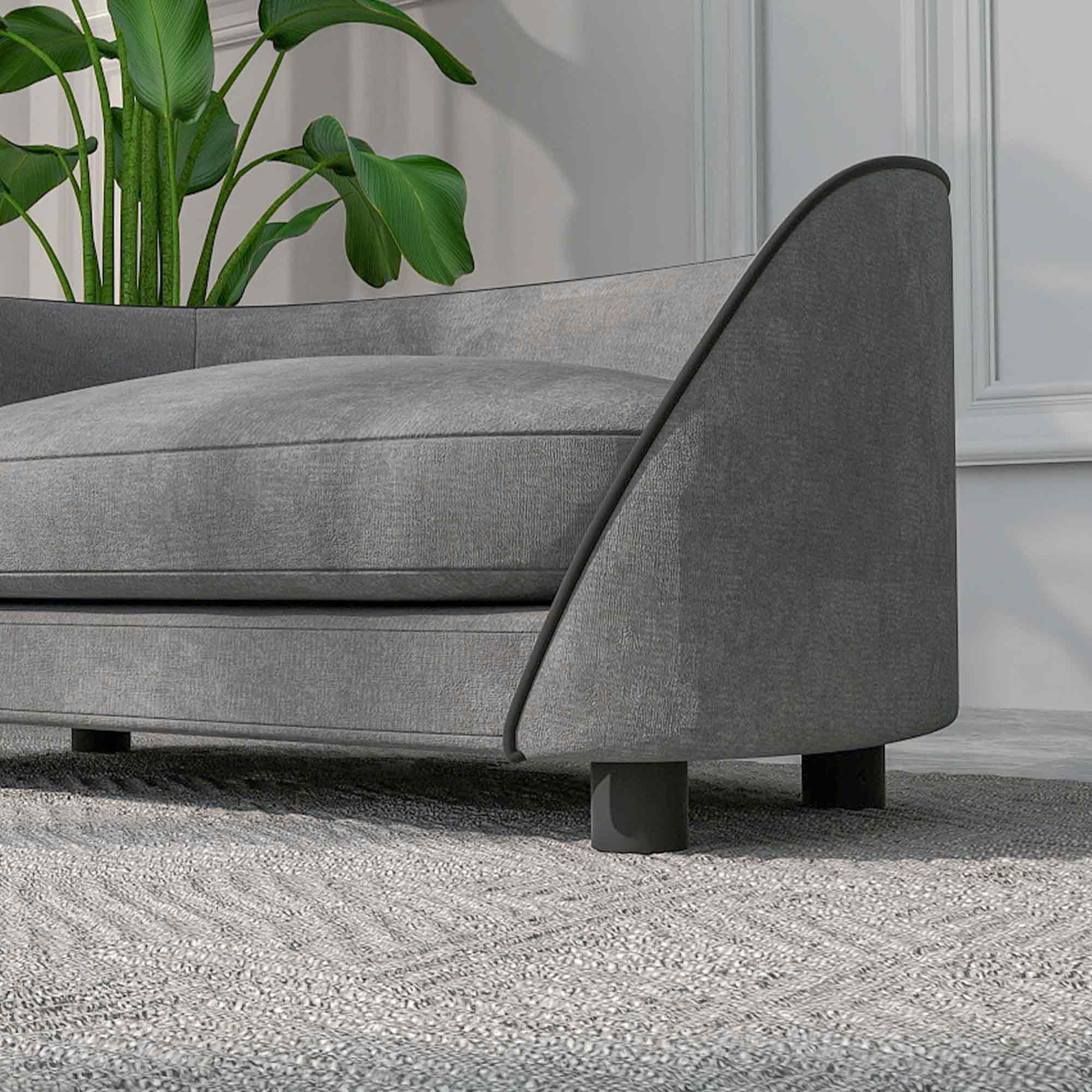 Dog Sofa Pet Couch Dog Bed with Soft Cushion, Removable Washable Cover, Velvet Touch, for Small to Medium Sized Dogs, Grey