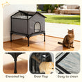 Load image into Gallery viewer, Outdoor Cat House, Waterproof Insulated Cat Kennel with Elevated Base, Cushion, Foldable Feral Kitty Shelter for Indoor Outdoor Kittens, Grey