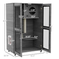 Load image into Gallery viewer, PawHut Luxury Cat House with Wheels, Kitty Cage Catio Villa for Indoor Cats with Scratching Posts, Condo, Flap Door, Cushion, Gray, 31.5" x 20" x 48.5"