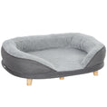 Load image into Gallery viewer, Dog Sofa Bed for Large Sized Pet, Cat Sofa with Soft Velvet Fabric, Removable Cushion, Washable Cover, Anti-Slip Foot Pads, 55 lbs Dog Couch, Grey