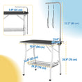 Charger l'image dans la visionneuse de la galerie, 35in Dog Grooming Table with Adjustable Arm, Foldable Pet Grooming Table with Mesh Tray, Two Nooses, Rubber Surface, 35" x 24" x 61", Black