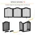 Load image into Gallery viewer, Freestanding Pet Gate Wooden Dog Gate with Support Feet Foldable Pet Fence Safety Barrier for the House Doorway Stairs Black