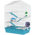 Charger l'image dans la visionneuse de la galerie, Large Hamster Cage, 5-Tier Small Animal House and Habitats for Gerbil Mice with Platforms, Food Bowl, Water Bottle, Hideout, Ramps & Exercise Wheel, Light Blue