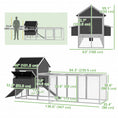 Load image into Gallery viewer, 137" Chicken Coop, Wooden Large Hen House with Chicken Run, Nesting Box, Poultry Cage for Outdoor, Backyard, Grey