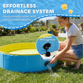 Load image into Gallery viewer, Foldable Dog Pool for Puppies and Ducks, Thickened PVC Dog Paddling Pool Bath Tub Hard Board, Anti-Slip Bottom and Hose Adapter for Easy Drainage, 80 x 20cm, Blue and Yellow
