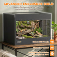 Load image into Gallery viewer, Reptile Terrarium, High-Strength Reptile Vivarium with Sliding Glass Doors, Secure Lock and Top Ventilation, Tarantula Enclosure for Bearded Dragon, Snake and Gecko, 60 x 45 x 45 cm, Black
