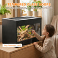 Load image into Gallery viewer, Reptile Terrarium, High-Strength Reptile Vivarium with Sliding Glass Doors, Secure Lock and Top Ventilation, Tarantula Enclosure for Bearded Dragon, Snake and Gecko, 60 x 45 x 45 cm, Black