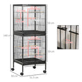 Load image into Gallery viewer, Bird Cage Budgie Cage 2 In 1 Large Aviary with Wheels Removable Trays for Finch Canaries Cockatiels Black