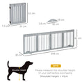 Load image into Gallery viewer, Freestanding Pet Gate 4 Panel Wooden Dog Barrier Folding Safety Fence with Support Feet up to 204cm Long 61cm Tall for Doorway Stairs Light Grey