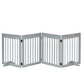 Load image into Gallery viewer, Freestanding Pet Gate 4 Panel Wooden Dog Barrier Folding Safety Fence with Support Feet up to 204cm Long 61cm Tall for Doorway Stairs Light Grey