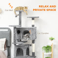 Load image into Gallery viewer, 63" Cat Tree, Cat Tower for Indoor Cats with Scratching Posts, Cat Condos, Bed, Platforms, Ramp, Toy Ball, Cat Activity Center, Light Grey