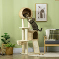 Load image into Gallery viewer, PawHut 59 Inch Cat Tree for Indoor Cats, Cat Tower with Cat Condo, Hammock, Perches, Scratching Posts, Ramp for Large Cats, Beige