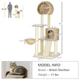 Load image into Gallery viewer, PawHut 59 Inch Cat Tree for Indoor Cats, Cat Tower with Cat Condo, Hammock, Perches, Scratching Posts, Ramp for Large Cats, Beige
