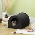 Load image into Gallery viewer, PawHut Dome Heated Cat House Portable and Waterproof Pet Shelter for Kitty in Winter, Black