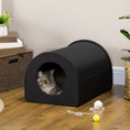 Load image into Gallery viewer, PawHut Dome Heated Cat House Portable and Waterproof Pet Shelter for Kitty in Winter, Black