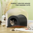 Load image into Gallery viewer, PawHut Dome Heated Cat House Portable and Waterproof Pet Shelter for Kitty in Winter, Black