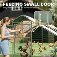 Charger l'image dans la visionneuse de la galerie, Metal Chicken Coop, Walk-in Large Chicken Run, Poultry Cage for 36-50 Hen, Duck, Rabbit with Water- and UV-Protection Cover, for Backyard, Garden, 39.4' x 9.8' x 6.4'
