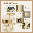 Load image into Gallery viewer, PawHut 38" Cat Tree for Indoor Cats, Cat Tower with Scratching Posts, Ramp, Condo, Toy Balls, Platform, Bed, Ramp, Beige