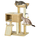 Load image into Gallery viewer, PawHut 38" Cat Tree for Indoor Cats, Cat Tower with Scratching Posts, Ramp, Condo, Toy Balls, Platform, Bed, Ramp, Beige