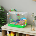 Charger l'image dans la visionneuse de la galerie, 18"L Hamster Cage, Small Animal House, 2-Level Rat Gerbil Haven with Tunnel Tube System, Exercise Wheel, Water Bottle, Food Dish, Ramp, Green