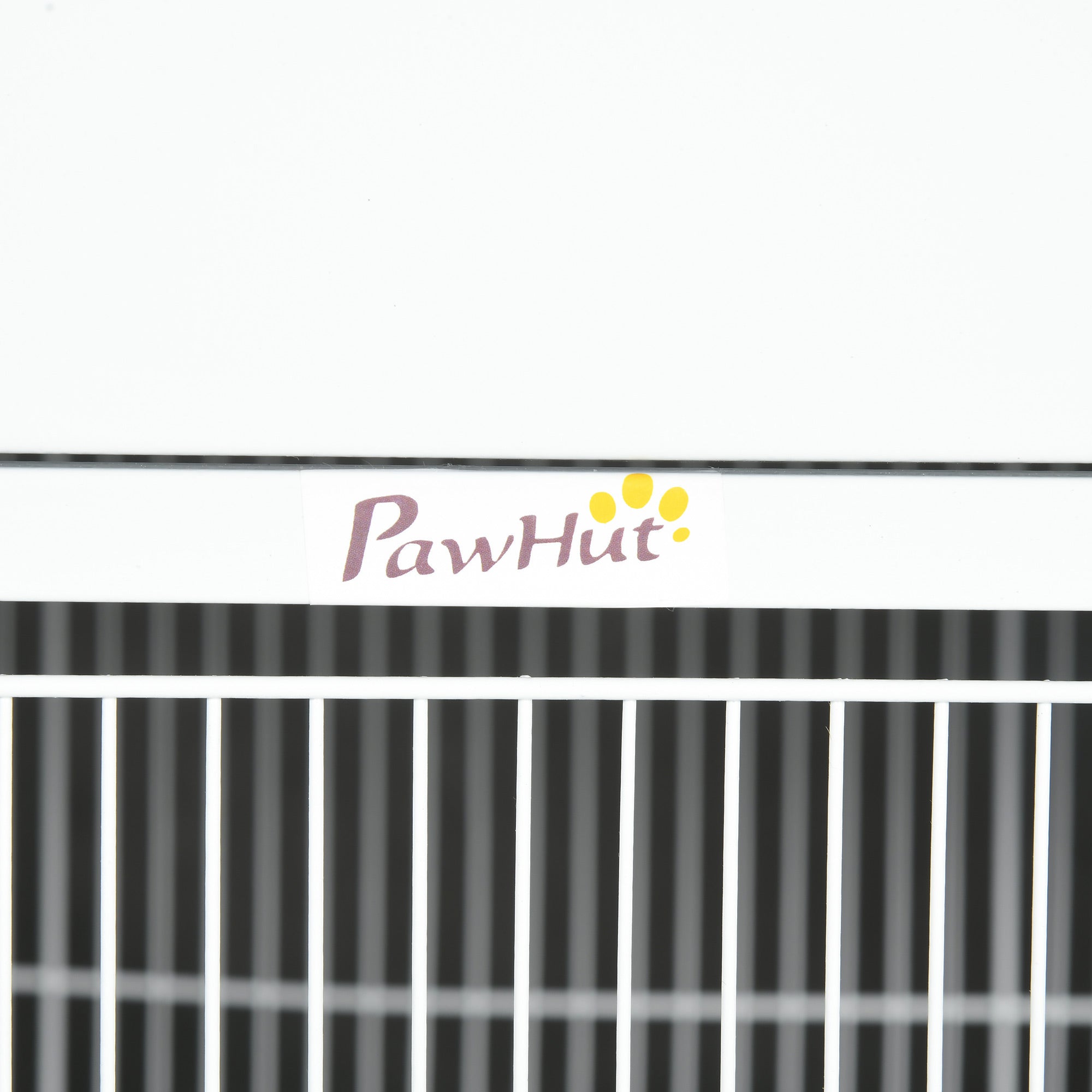 PawHut Wrought Metal Bird Cage Feeder with Rolling Stand Perches Food Containers Doors Wheels 67" H, White