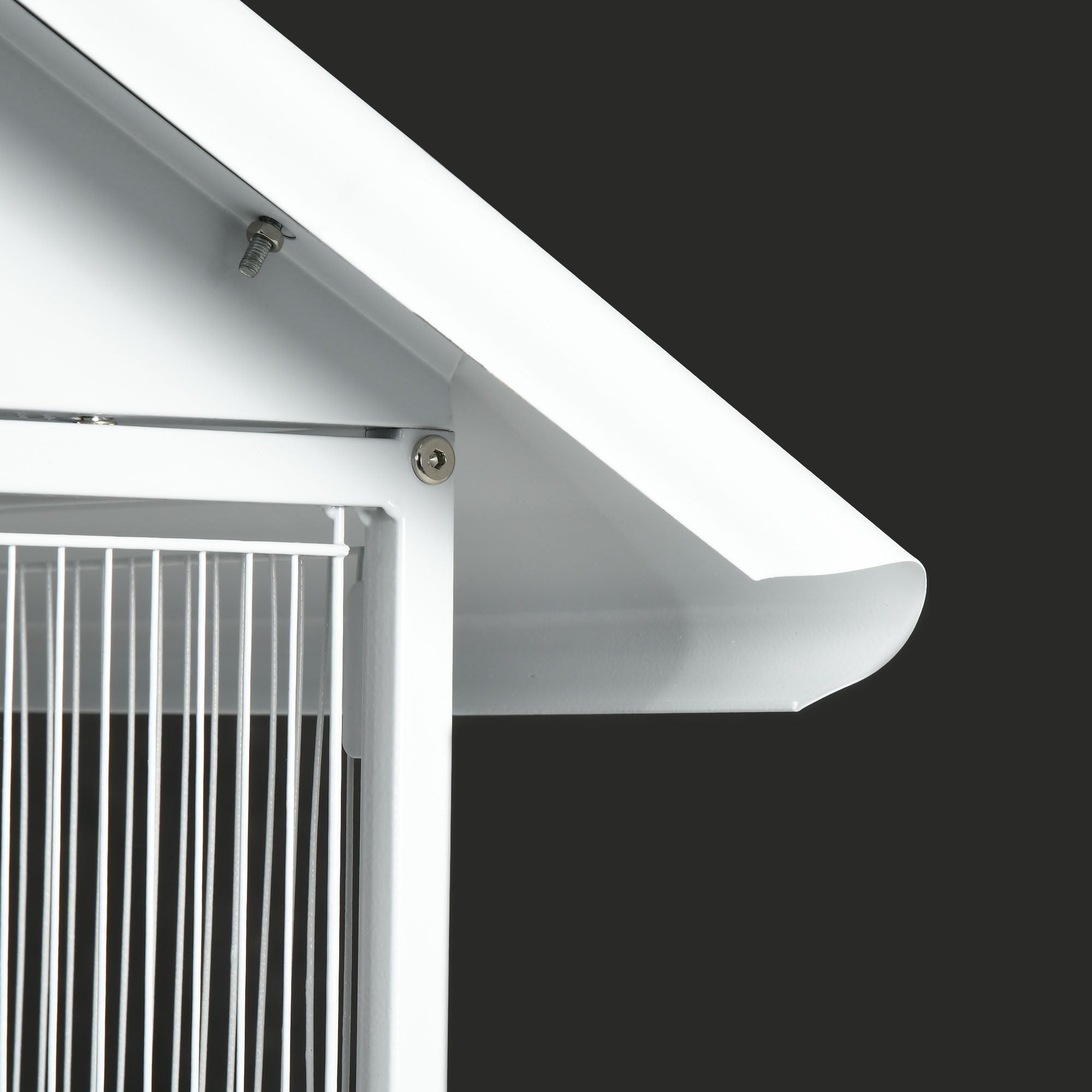 PawHut Wrought Metal Bird Cage Feeder with Rolling Stand Perches Food Containers Doors Wheels 67" H, White