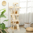 Load image into Gallery viewer, 68 inches Cat Tree, Multi-Level Large Cat Tower Condo with Scratching Posts, Perches, Cat Houses, Dangling Toy, Beige