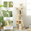 Load image into Gallery viewer, 68 inches Cat Tree, Multi-Level Large Cat Tower Condo with Scratching Posts, Perches, Cat Houses, Dangling Toy, Beige