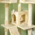 Load image into Gallery viewer, 68 inches Cat Tree, Multi-Level Large Cat Tower Condo with Scratching Posts, Perches, Cat Houses, Dangling Toy, Beige