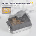 Load image into Gallery viewer, Stainless Steel Cat Litter Box with Removable Lid, Extra Large Enclosed Litter Box with High Sided, Scoop, Odor Free, Non-Sticky, Anti-Leakage, Easy Clean, Dark Grey