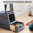 Charger l'image dans la visionneuse de la galerie, 80L Stainless Steel Cat Litter Box with Lid, XL Metal Litter Box for Big Cats with 180° Flip Cover, Pull-Out Drawer Tray, High Sided, Pedal, Metal Scoop, Dark Grey