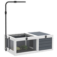 Load image into Gallery viewer, Tortoise House, Wooden Tortoise Table, Tortoise Enclosure with Adjustable Lamp Holder, Openable Lids, Pull-Out Trays - Grey