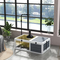 Gallery viewerに画像を読み込む, Tortoise House Wooden Tortoise Enclosure Indoor Outdoor Turtle Habitat with Adjustable Lamp Holder, Openable Lids, Pull-out Trays, 32" L x 19" W x 12" H, Grey