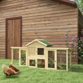 Load image into Gallery viewer, Large Chicken Coop with Run Garden Hen House Poultry Coops Cages with Nesting Box Wooden 204 x 85 x 93cm, Natural Wood Finish
