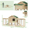 Load image into Gallery viewer, Large Chicken Coop with Run Garden Hen House Poultry Coops Cages with Nesting Box Wooden 204 x 85 x 93cm, Natural Wood Finish
