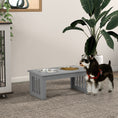 Load image into Gallery viewer, Raised Dog Bowl Feeding Bowls with Stand for Medium Dogs Elevated Pet Bowls Water Food Feeder 58L x 31W x 25H cm - Grey