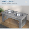 Load image into Gallery viewer, Raised Dog Bowl Feeding Bowls with Stand for Medium Dogs Elevated Pet Bowls Water Food Feeder 58L x 31W x 25H cm - Grey