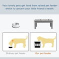 Load image into Gallery viewer, Raised Dog Bowl Feeding Bowls with Stand for Medium Dogs Elevated Pet Bowls Water Food Feeder 58L x 31W x 25H cm - Grey